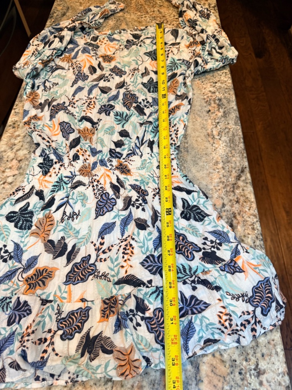 Parker Floral Mini Dress Small Boho Festival Long Sleeve Ruffle Hem Cotton Lined - Picture 12 of 16